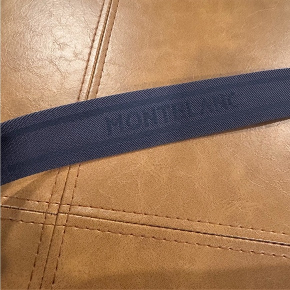 MONTBLANC Navy Blue Canvas & Brown Leather Sartorial Jet Reporter Crossbody Bag - Picture 13 of 16